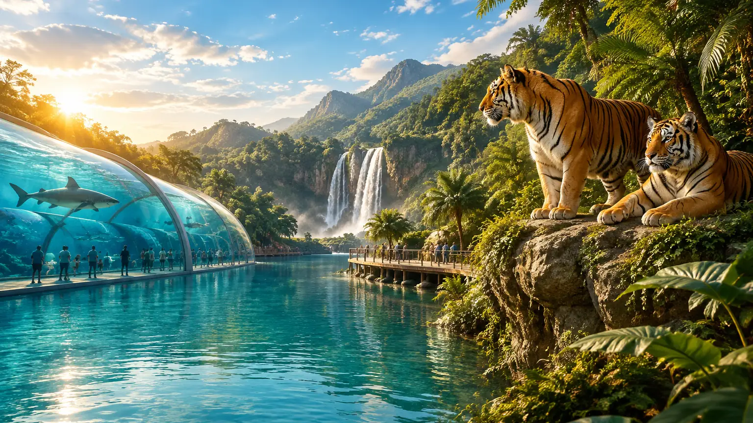 Original zoo illustration; not a frame from this video
